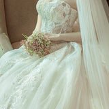 Supply 2025 New Hepburn Princess Dream Brat Simple Bridal Large-Size Super Fairy Long Tail Wedding Dress HZ0517