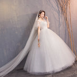 Wedding Dress Bride 2025 New Sexy Self-Innovial Filial Filial Horn Sleeve Wedding Dress HZ0517