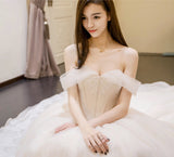 Dream Sen Series Shoulder Long Tailed Main Wedding Dress 2026 New French Super Fairy Bridal Wedding Dress Dress Dress HZ0517