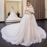 Dream Sen Series Shoulder Long Tailed Main Wedding Dress 2026 New French Super Fairy Bridal Wedding Dress Dress Dress HZ0517