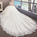 He Law Style Luxury Dream Tail Light Wedding Dress 2026 New Bridal White Shoulder Wedding Dress HZ0517