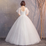 Wedding Dress Bride 2025 New Sexy Self-Innovial Filial Filial Horn Sleeve Wedding Dress HZ0517