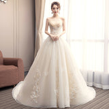 Super Fairy Bramed Light Wedding Dress 2026 New Champagne Coloren Tail French Wedding Dress White And Thin HZ0517