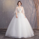 2025 New Bridal Wedding Wedding Apparent Skinny Sexy Big Horn Sleeve Princess Dream Wedding Dress T58 HZ0517