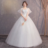 Wedding Dress Bride 2025 New Sexy Self-Innovial Filial Filial Horn Sleeve Wedding Dress HZ0517