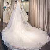 Dream Sen Series Shoulder Long Tailed Main Wedding Dress 2026 New French Super Fairy Bridal Wedding Dress Dress Dress HZ0517