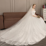 Supply Of Super Xiansen Main Wedding Dress 2026 New Thin White Word Shoulder Bride Tail Wedding Dress HZ0517