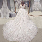 Mori's Starry Sky Main Wedding Shoulder Luxury French Heavy Industry 2026 New Bride Hepburn Tail Wedding Dress HZ0517