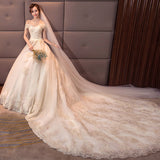 One-Word Shoulder Bridal Wedding Dress 2026 New Slim Simple Long Tail Hepburn Starry Sky Wedding Dress HZ0517