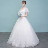 Light Wedding Dress 2026 New White Korean Bridal Word Shoulder Thin Simple Generous Wedding Dress HZ0517
