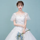 Light Wedding Dress 2026 New White Korean Bridal Word Shoulder Thin Simple Generous Wedding Dress HZ0517