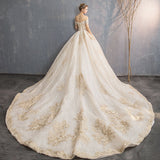 Luxury Super Fairy Starry Bridal Wedding Dress 2026 New One-Word Princess Dream Wedding Long Tail Wedding Dress HZ0517
