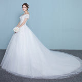 One-Word Shoulder Main Wedding Dress 2026 New French Simple Long Tail Line Simple Light Wedding Dress HZ0517
