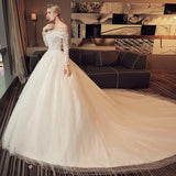 One-Word Shoulder Main Wedding Dress 2026 New French Simple Long Tail Line Simple Light Wedding Dress HZ0517