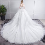 French Wedding Dress 2026 New Bride Shoulder-To-Shoulder Tail Dream Simple Lanky Sleeves Of Women HZ0517