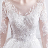 French Wedding Dress 2026 New Bride Shoulder-To-Shoulder Tail Dream Simple Lanky Sleeves Of Women HZ0517