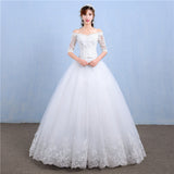 One-Word Shoulder Wedding Dress Bride 2026 New Long-Tailed Dream Princess Korean Long Sleeves Thin Wedding Dress HZ0517