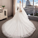 Mori's Main Wedding Dress 2025 New Thin Bride's Luxury Court With A Word-On-Shoulder Sling Princess Dream Big Tail HZ0517