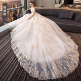 Wedding Dress 2026 New Bridal French Word Shoulder Court Tail Wedding Dress With Dream Princess Light Wedding Dress HZ0517