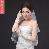 Wedding Bride Lace Wedding Dress Gloves Wedding Red White Finger Lace Short Gloves Wedding Supplies HZ0517