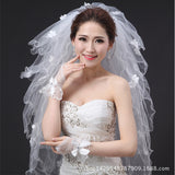 Bride Special Short Gloves Brides Wedding Lace Five Finger Embroidery Gloves Wedding Dress Accessories HZ0517
