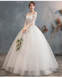 Wedding Dress Bridal Wedding Dress A Word Shoulder Sleeve Wedding Dress 2025 New Large-Size Wedding Dress F51 HZ0517