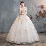 2025 New Champagne White Wedding Dress Small Super Fairy Dream Wedding Dress F52 HZ0517
