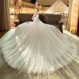 Light Main Wedding Dress 2026 New Long Tail French Retro Bridal Heavy Industry Super Xiansen Heben Thin Woman Wedding Dress HZ0517