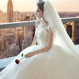 Wedding Dress Bridal Drag Tail Small Man 2026 New White Breast Lace Simple Fairy Temperament Sensi Temperament Wedding Dress HZ0517