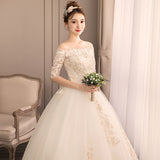 Light Main Wedding Dress Woman 2026 New French Word Shoulder Bride Goes Out Super Xiansen Simple Tail HZ0517