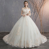 Light Main Wedding Dress Woman 2026 New French Word Shoulder Bride Goes Out Super Xiansen Simple Tail HZ0517