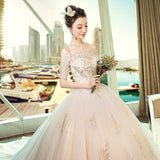 Court Main Wedding Dress Bride 2026 New Retro French Wedding Long Sleeves Long Tailed Main Wedding Dress HZ0517
