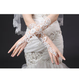 Wedding Bride Lace Wedding Dress Gloves Wedding Red White Finger Lace Short Gloves Wedding Supplies HZ0517