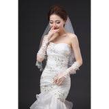 Wedding Bride Lace Wedding Dress Gloves Wedding Red White Finger Lace Short Gloves Wedding Supplies HZ0517