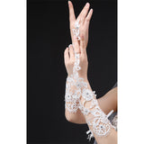 Wedding Bride Lace Wedding Dress Gloves Wedding Red White Finger Lace Short Gloves Wedding Supplies HZ0517