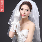 2025 New Bride Wedding Long Gloves Wedding Lace Lace Short White Bow Accessories HZ0517