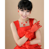 New Lace Bridal Gloves Red Lace Gloves Short With Finger Gloves Red Bridal Wedding Gloves HZ0517