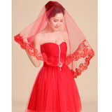 Bridal Head Yarn Korean Lace Lace Yarn Large Red Head Yarn Wedding Tug Head Yarn 1.5 Meters Wedding Dress Matching HZ0517