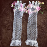 New White Long-Glove Bride Wedding Red Gloves Summer Lace Mesh Wedding Breathable Accessories HZ0517
