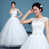 2025 Spring New Lace Wedding Dress A Word Shoulder Display Thin Pony Dress Floor Bride Big Size Wedding Yarn T38 HZ0517