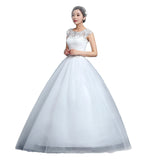 2025 Spring New Lace Wedding Dress A Word Shoulder Display Thin Pony Dress Floor Bride Big Size Wedding Yarn T38 HZ0517