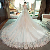 Court Main Wedding Dress Bride 2026 New Retro French Wedding Long Sleeves Long Tailed Main Wedding Dress HZ0517