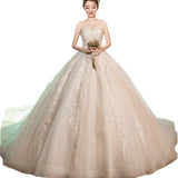 Supply 2025 New Hepburn Princess Dream Brat Simple Bridal Large-Size Super Fairy Long Tail Wedding Dress HZ0517