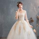 2025 New Champagne White Wedding Dress Small Super Fairy Dream Wedding Dress F52 HZ0517