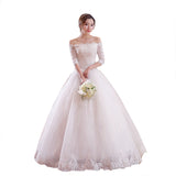 Wedding Dress 2025 New Spring Korean Style Shoulder-Shouldered Bridal Lace Slimming G20 HZ0517