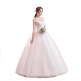 2025 New Bra-Smeared Shoulder Wedding Dress Bride White Simple Large Code Hanging Neck Fluffy Skirt G15 HZ0517