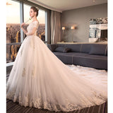 2025 New Bridal Shoulder Wedding Dress Is Thin And Simple Long Tail Hepburn Light Luxury Starry Wedding Dress Spring HZ0517