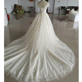 Main Light Wedding Dress 2026 New Bridal French Heavy Industry Hebenqidi Small Simple One-Word Shoulder Wedding Dress HZ0517