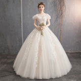 Main Light Wedding Dress 2026 New Bridal French Heavy Industry Hebenqidi Small Simple One-Word Shoulder Wedding Dress HZ0517