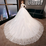 Light Wedding Dress 2026 New Bridal Tailing Dream Net Red Long-Sleeved Court Style Light Wedding Dress HZ0517